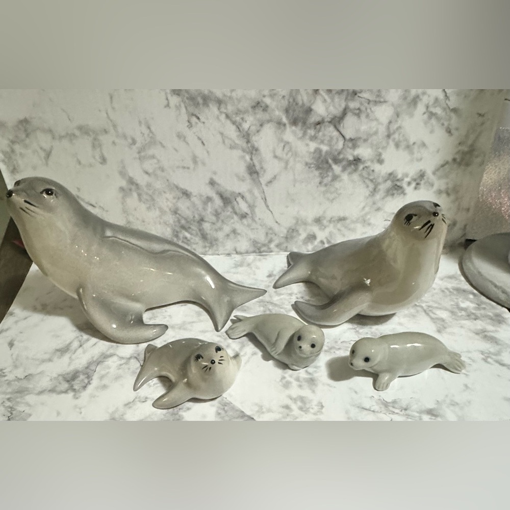 Otagiri Porcelain Seal Figurines